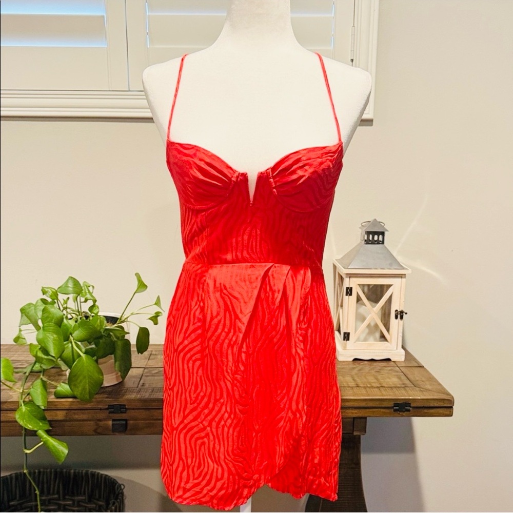 NWOT Red Spaghetti Strap Mini Dress